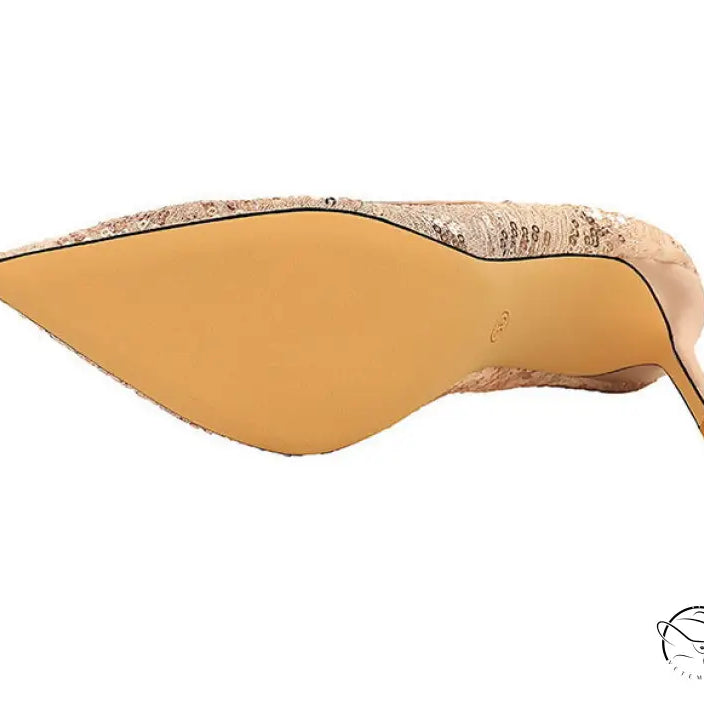 Shallow Mouth Sequin Fashionable Elegant High Heel