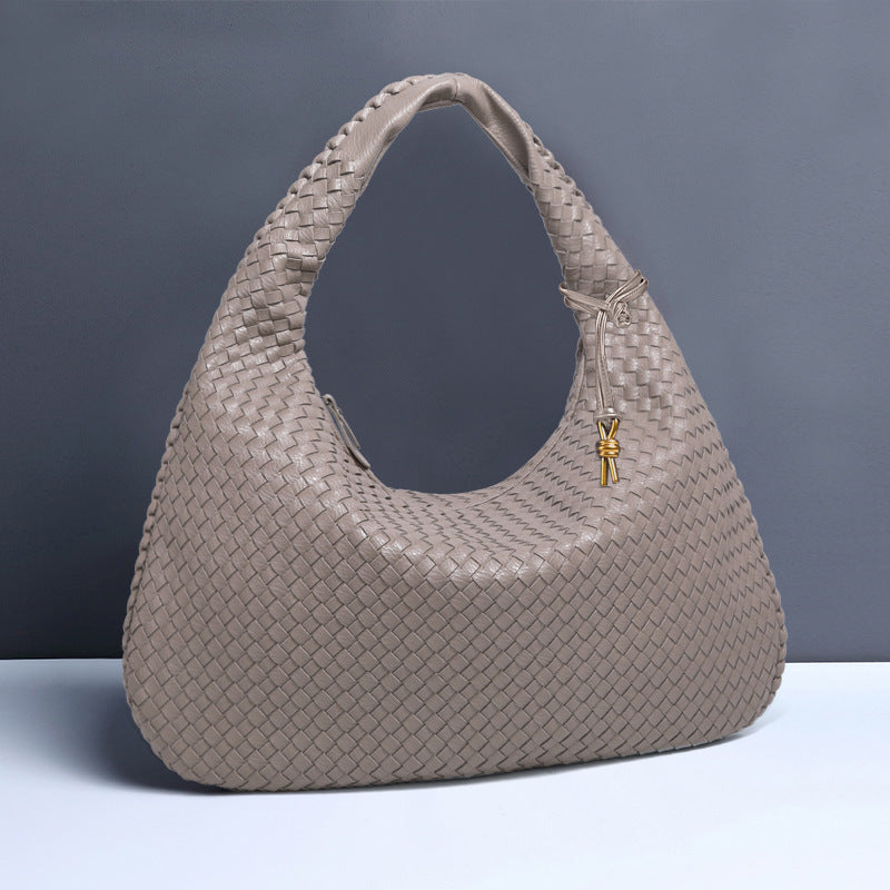 Woven leather hobo bag from Langry, stylish casual shoulder bag for fashion lovers