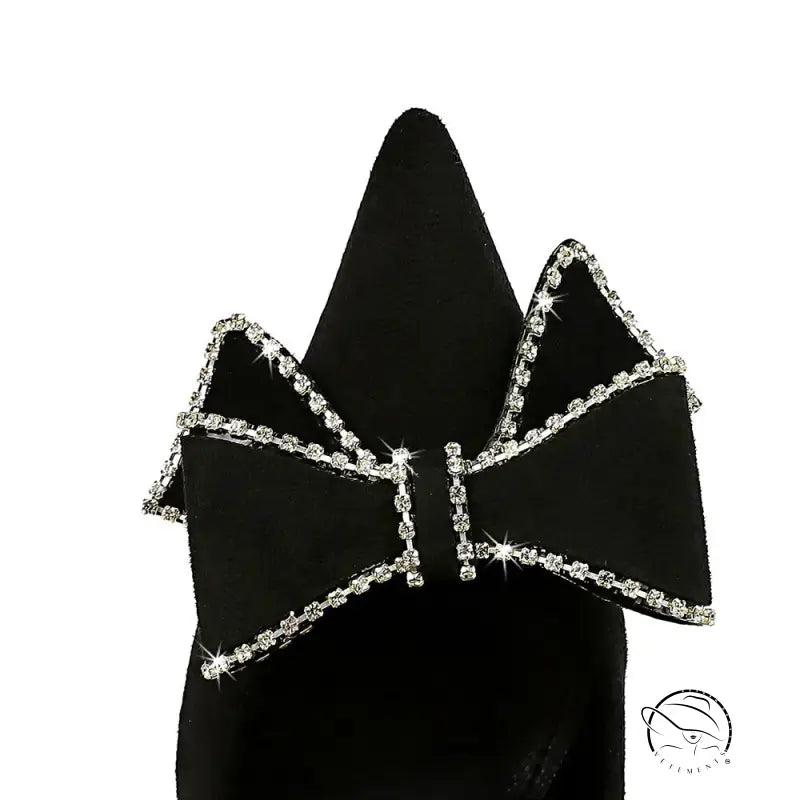 Shallow Mouth Pointed Toe Rhinestone Bow High Heel