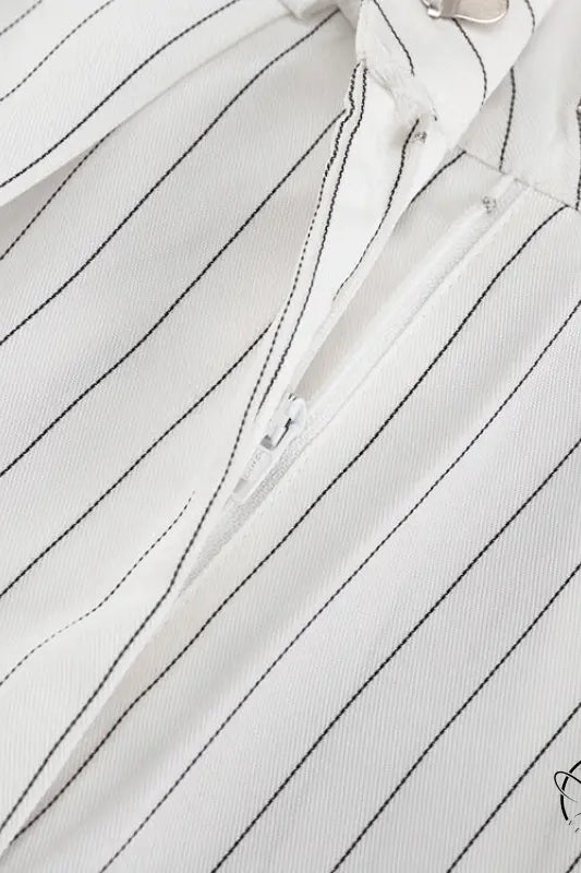 Elegant Striped Top Wide Leg Pants Office Two Piece Sets