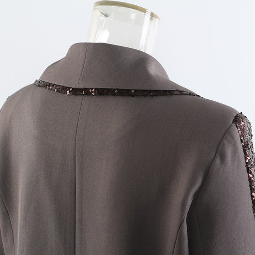 Early Autumn Heavy Stitching Mid Length Trench Coat