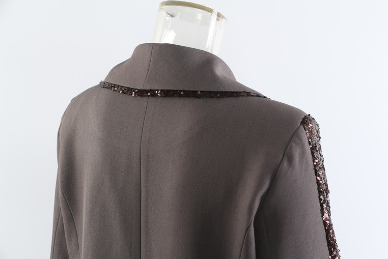 Early Autumn Heavy Stitching Mid Length Trench Coat