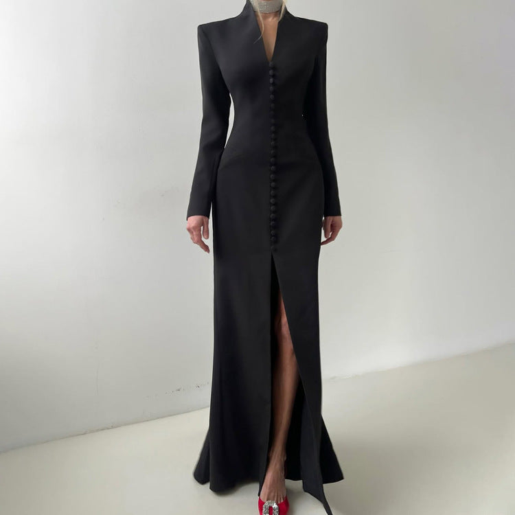 Enchanting High Waist Split French Dress