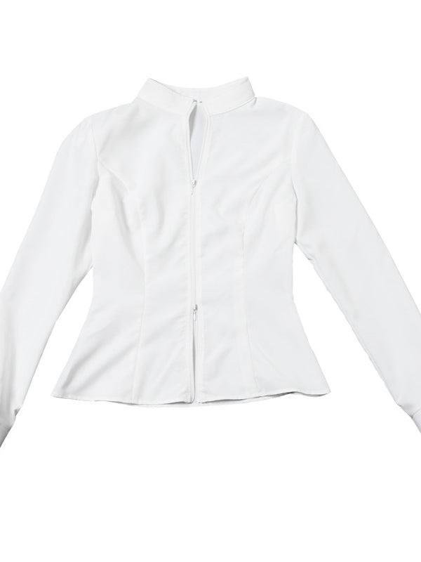 Summer Women Clothing Casual Trend Long Sleeve Zipper Waist Controlled Top Short Skirt Two Piece Set