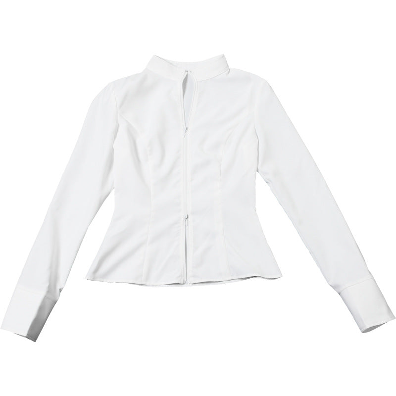 Summer Women Clothing Casual Trend Long Sleeve Zipper Waist Controlled Top Short Skirt Two Piece Set