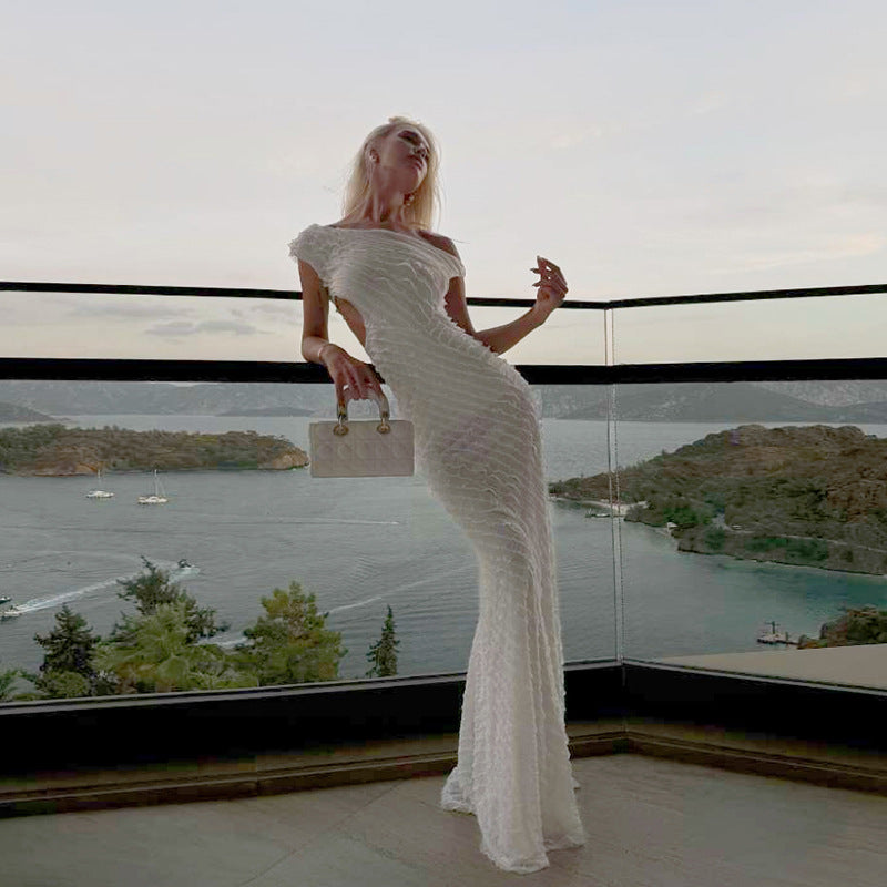 Elegant white mermaid gown by Attractive Fashionable Dress, perfect for evening fashion