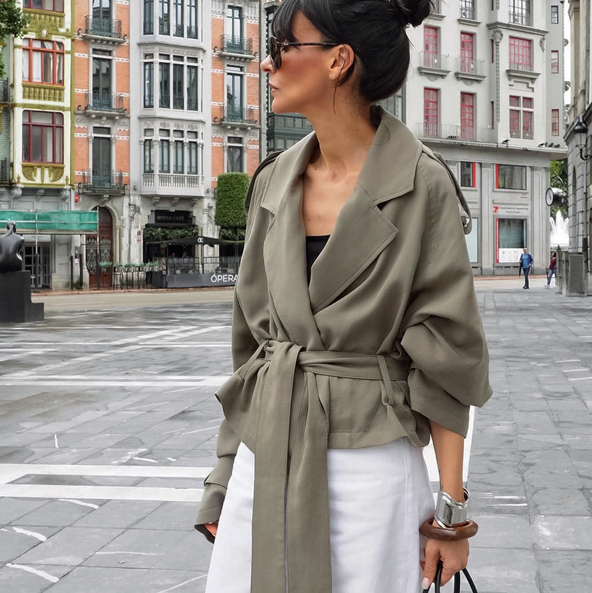 High End French Large Collared Lace Up