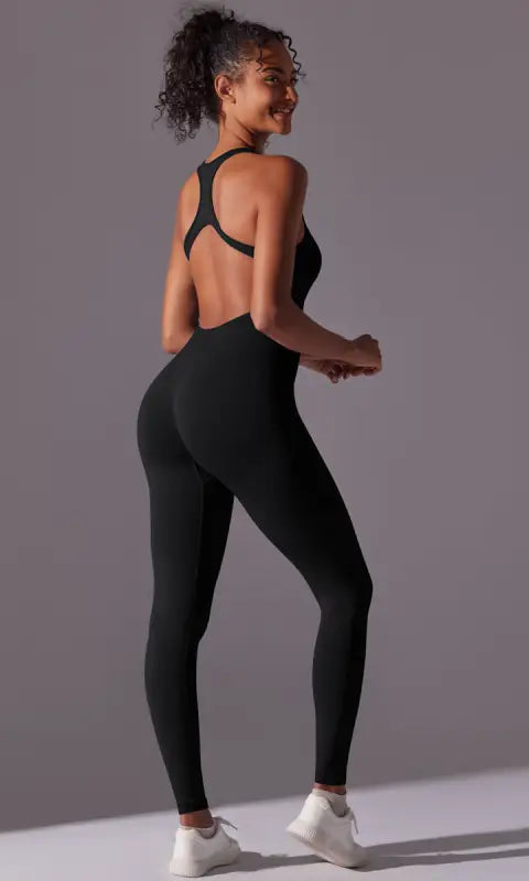 Spring Gym Seamless Shaping Yoga Jumpsuit Integrated Belly Contracting Close Fitting Sports Back one Piece