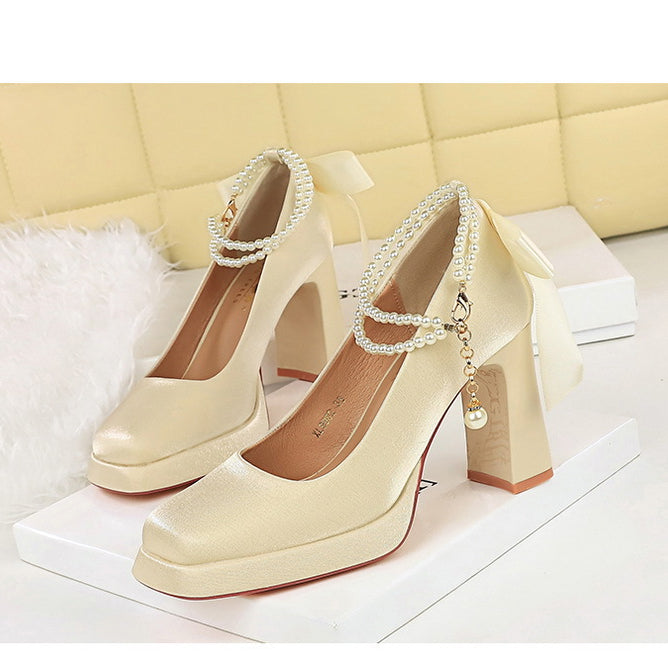 Square Toe Chunky Heel Waterproof High