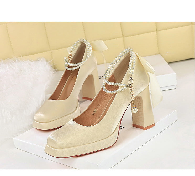Square Toe Chunky Heel Waterproof High