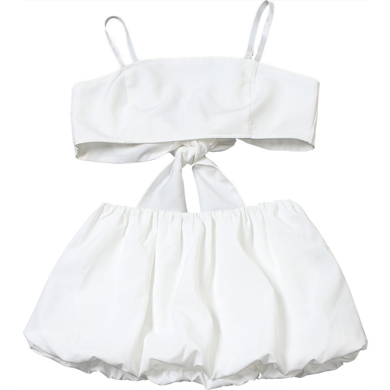 White two-piece cutout dress from Summer Women Wear, ideal for stylish summer fashion
