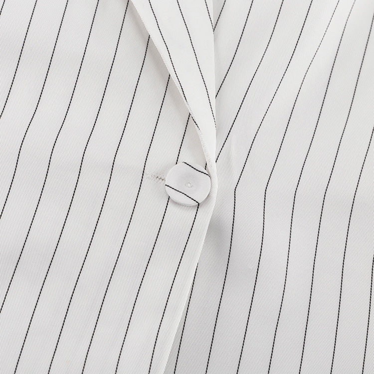 Elegant Striped Top Wide Leg Pants Office Two Piece Sets