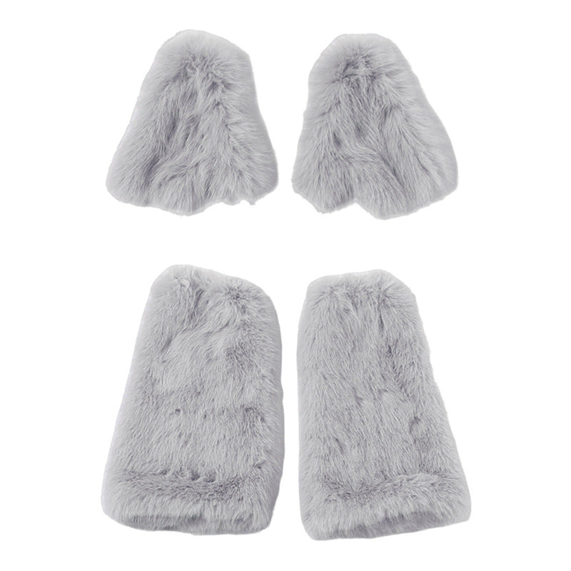 Elegant Langry fashion gray faux fur car seat covers with plush texture
