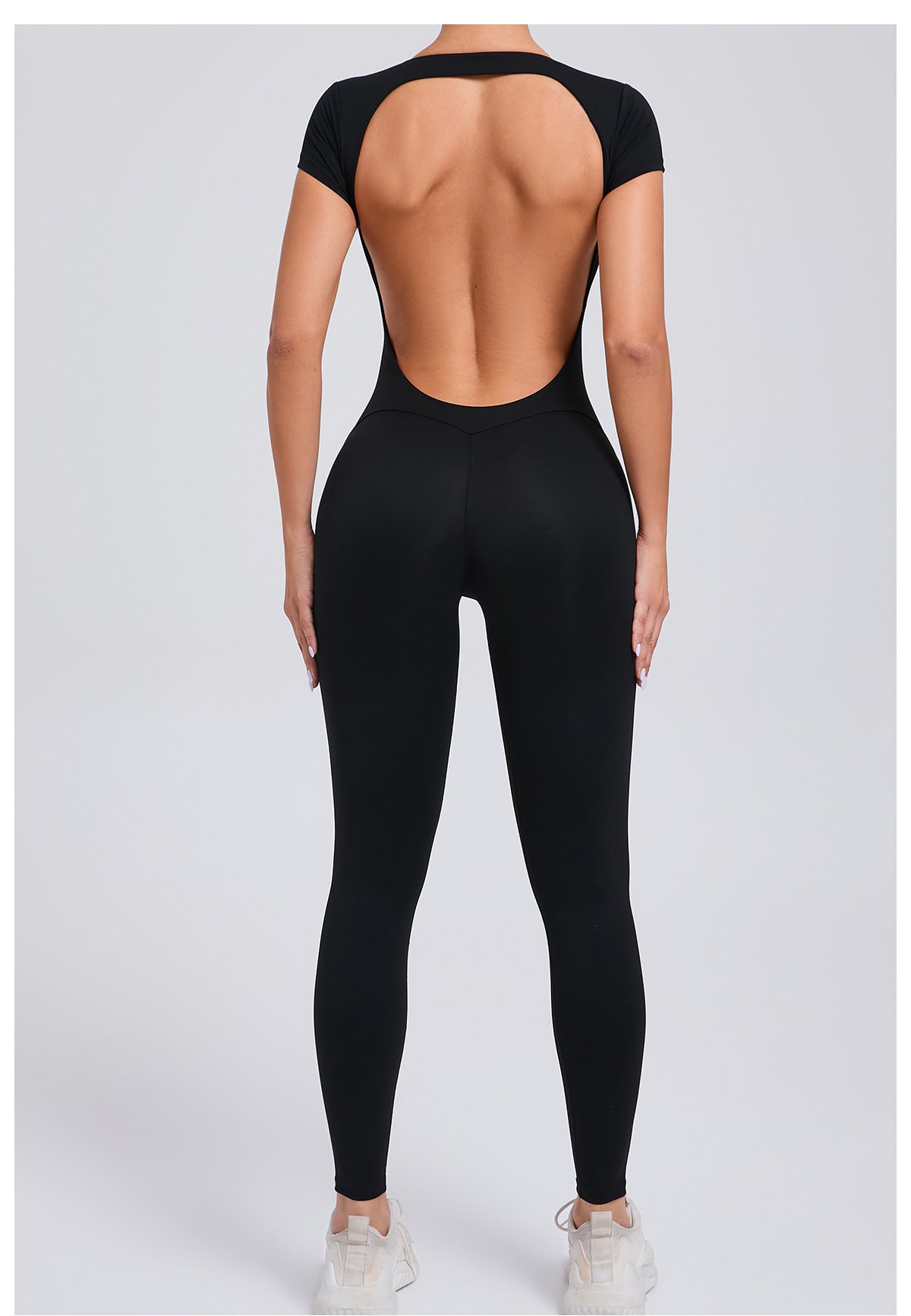 Black Langry Tight Quick-Drying Yoga Bodysuit in Fashion ملابس