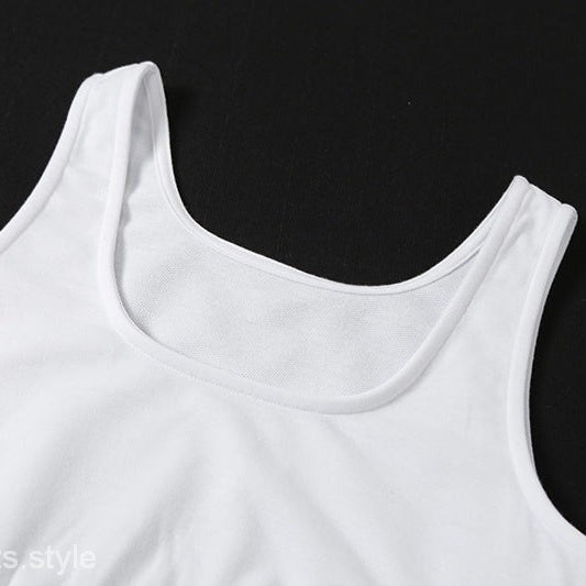 White tank top from TRENDY TANK TOP SET, perfect for stylish two piece sets