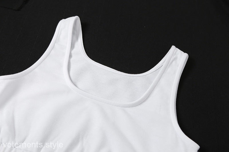 White tank top from TRENDY TANK TOP SET, perfect for stylish two piece sets