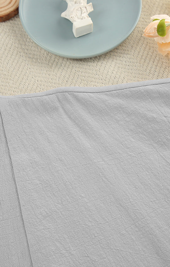 Light grey textured linen fabric with visible seam for Loose Casual Cotton Pajamas