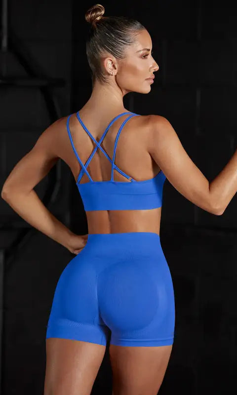 Seamless Beauty Back Bra Vest Shorts Peach Hip Yoga Clothes Sports Running Fitness Pants