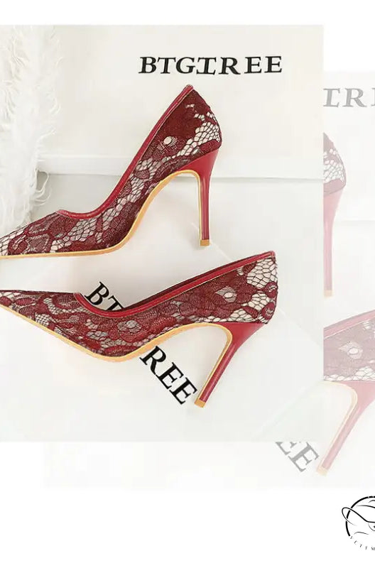 Skinny Night Club Mesh Stiletto High Heel Shoes