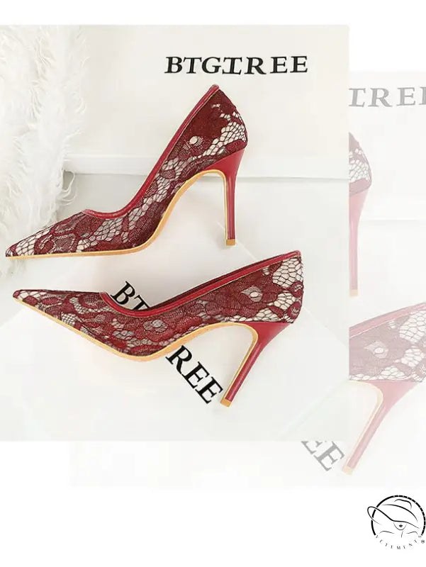 Skinny Night Club Mesh Stiletto High Heel Shoes