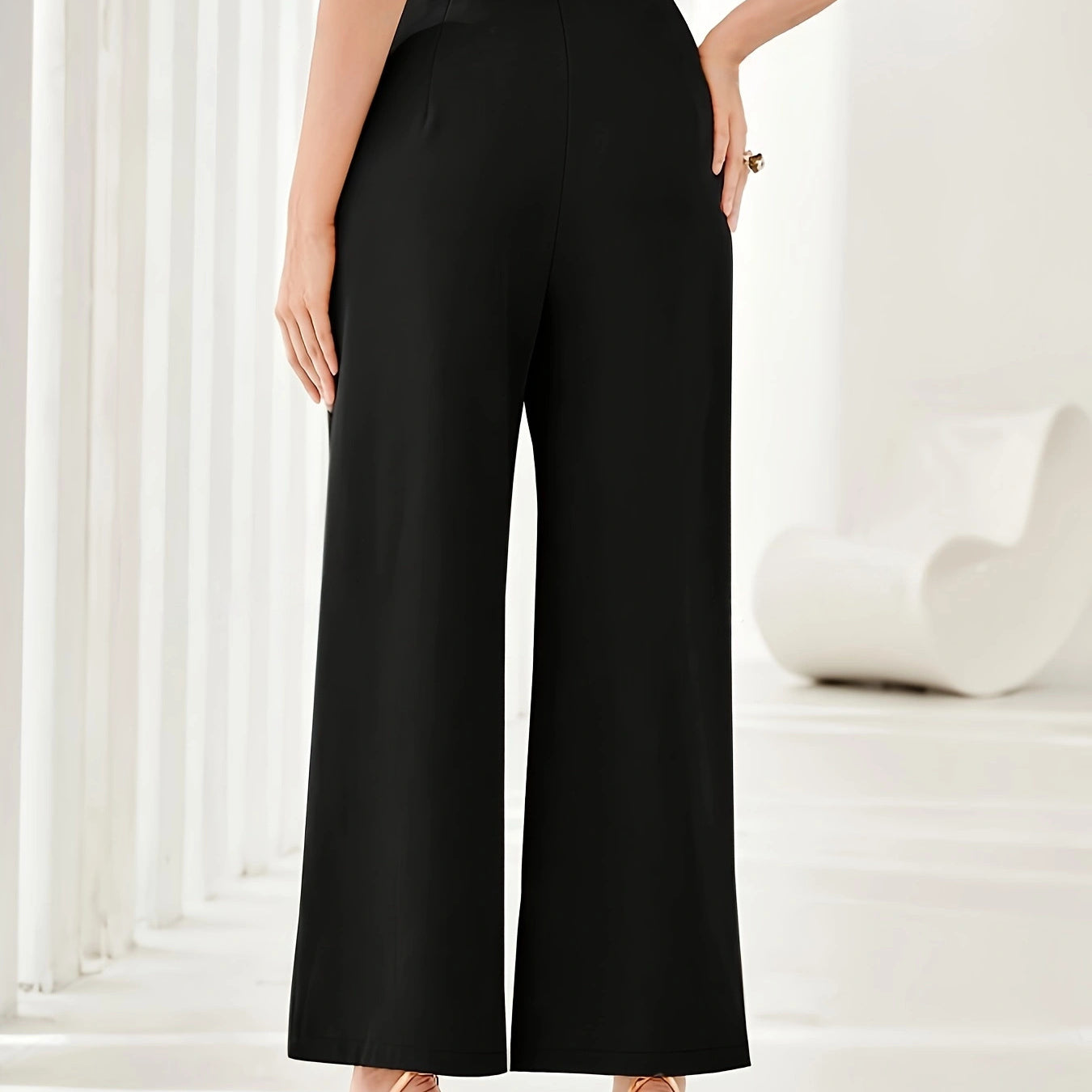 Black wide leg cropped dress pants featuring a high waist for stylish fashion versatility