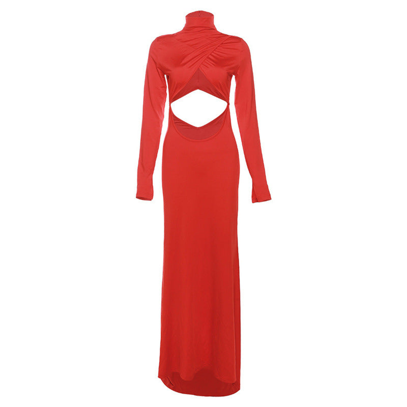 Red long-sleeved cutout dress from Langry, a stylish choice in ملابس fashion