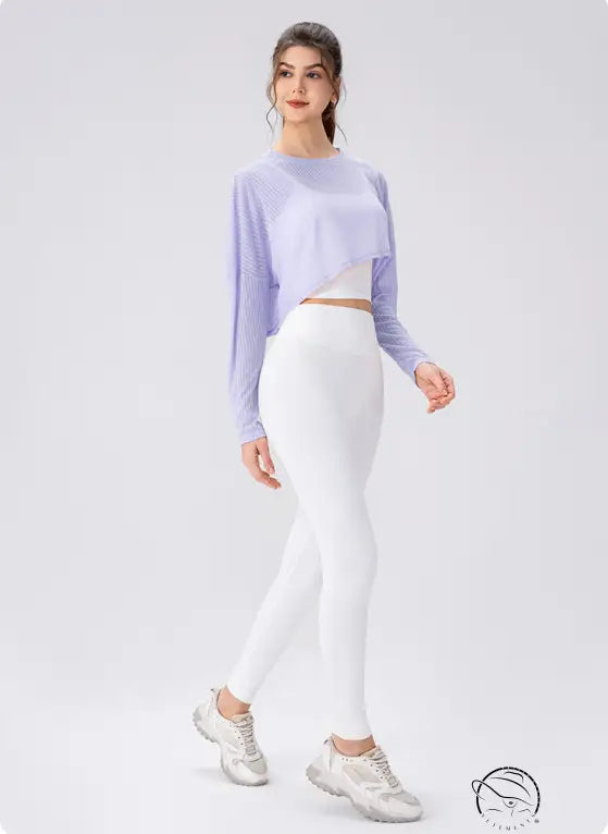 Women Yoga Blouse Long Sleeve Lightweight Breathable Workout Top Loose Outdoor Running Casual Sports