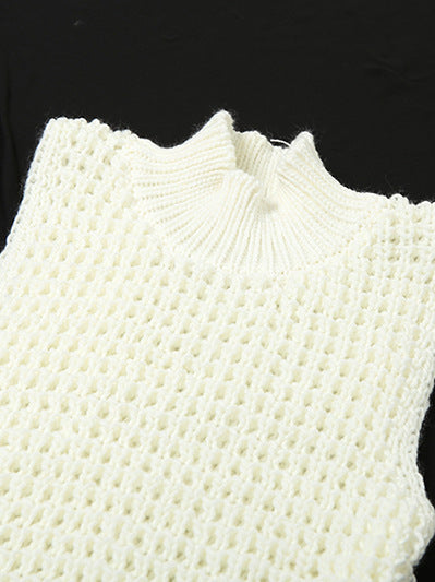 Summer Women Clothing Sleeveless Tassel Hollow out Cutout Slim Fit Elegant Stitching Dress