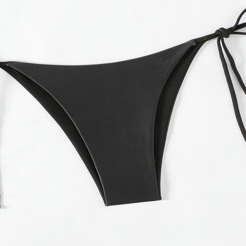 Long Sleeve Three Piece Suit Swimsuit Women Solid Color Blouse Beach Bikini