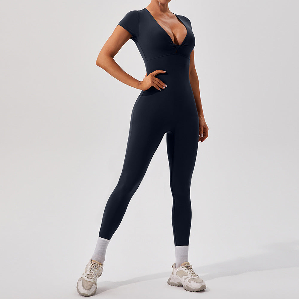 Black langry fashion yoga fitness one-piece bodysuit