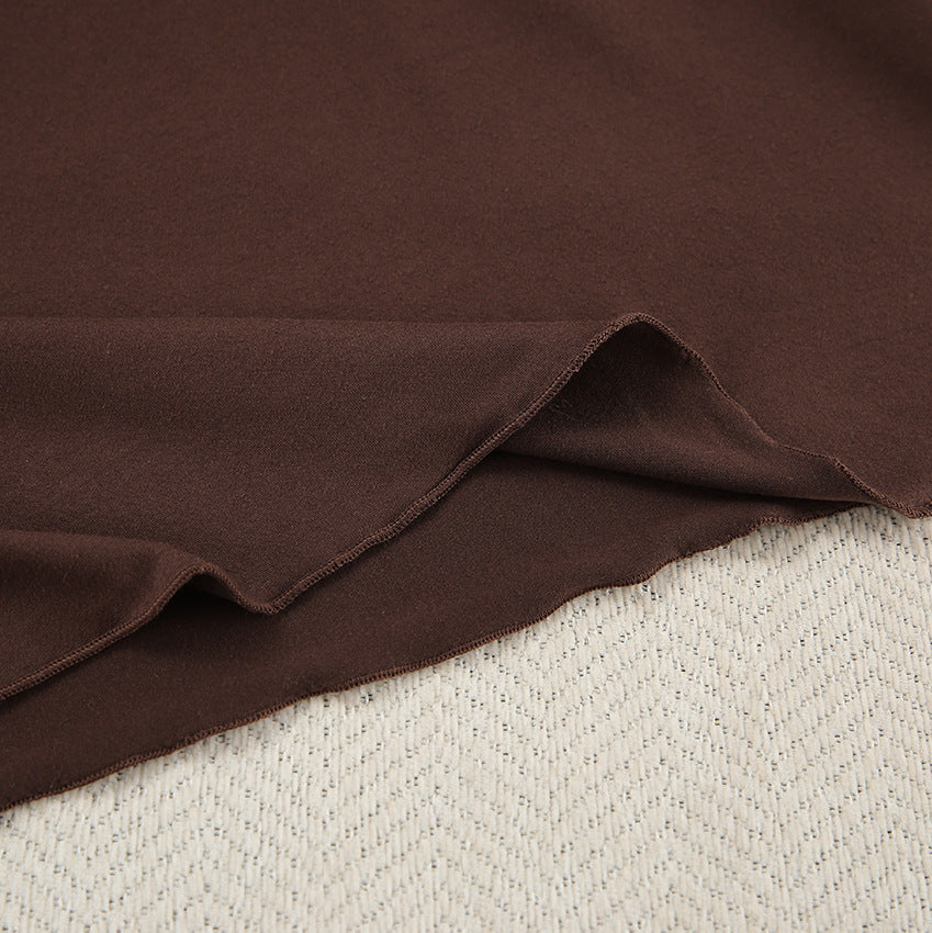 Folded brown textured fabric for comfortable knitted pajamas product display