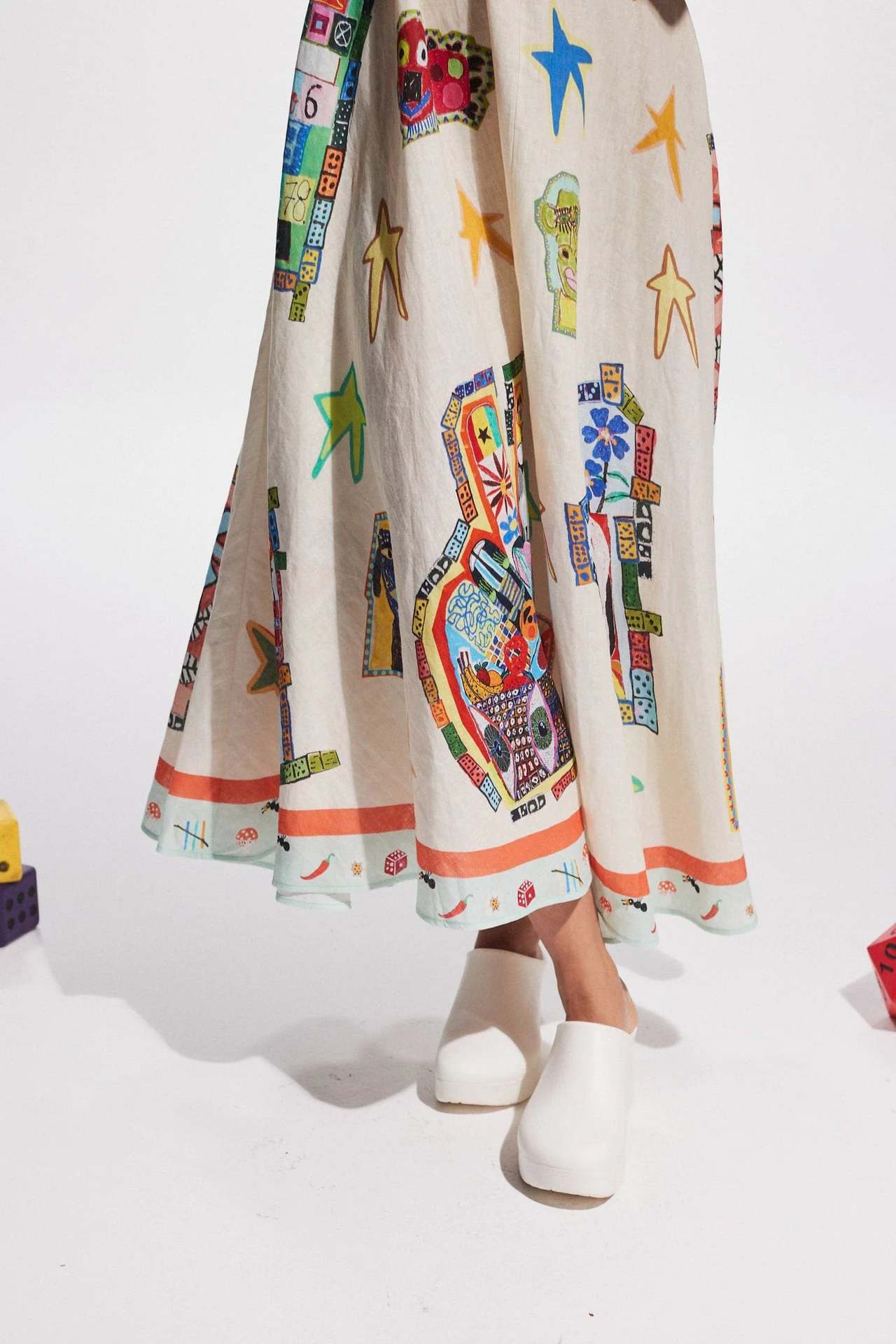Cute Graffiti Cotton Linen Dress