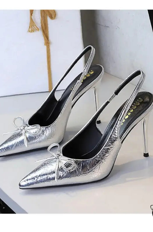 Cocktail Low Cut Back Strap High Heel