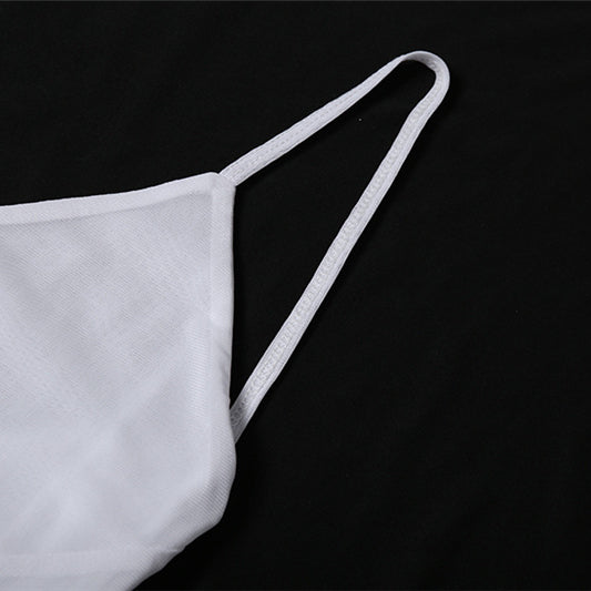 White fabric sling dress with thin straps, stylish summer women’s fashion ملابس