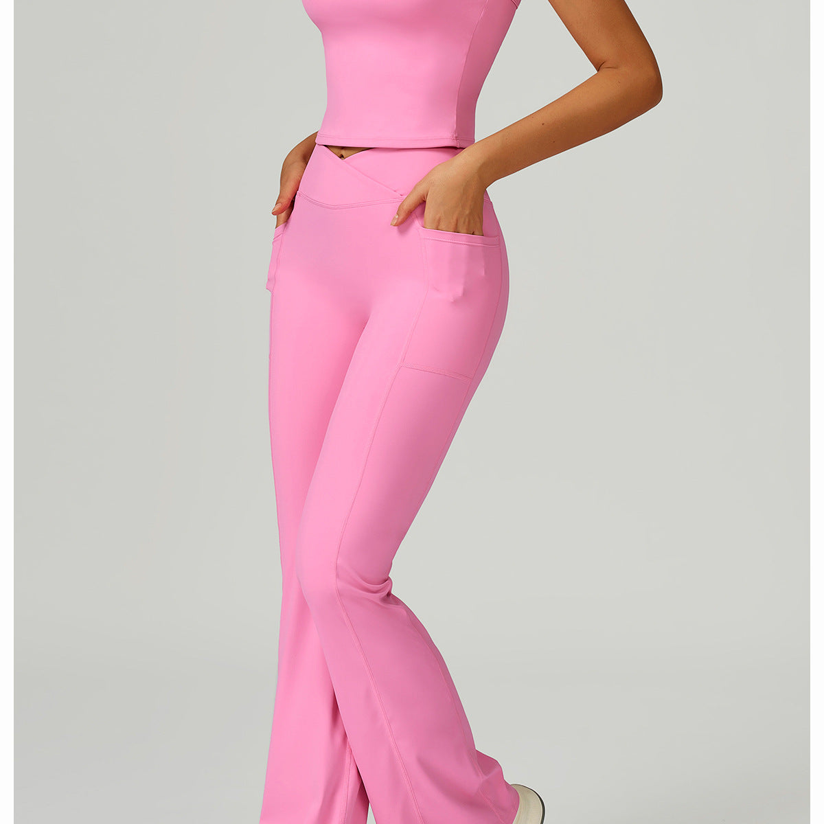 Cross Waist Wide Leg Bootcut Trousers Outdoor