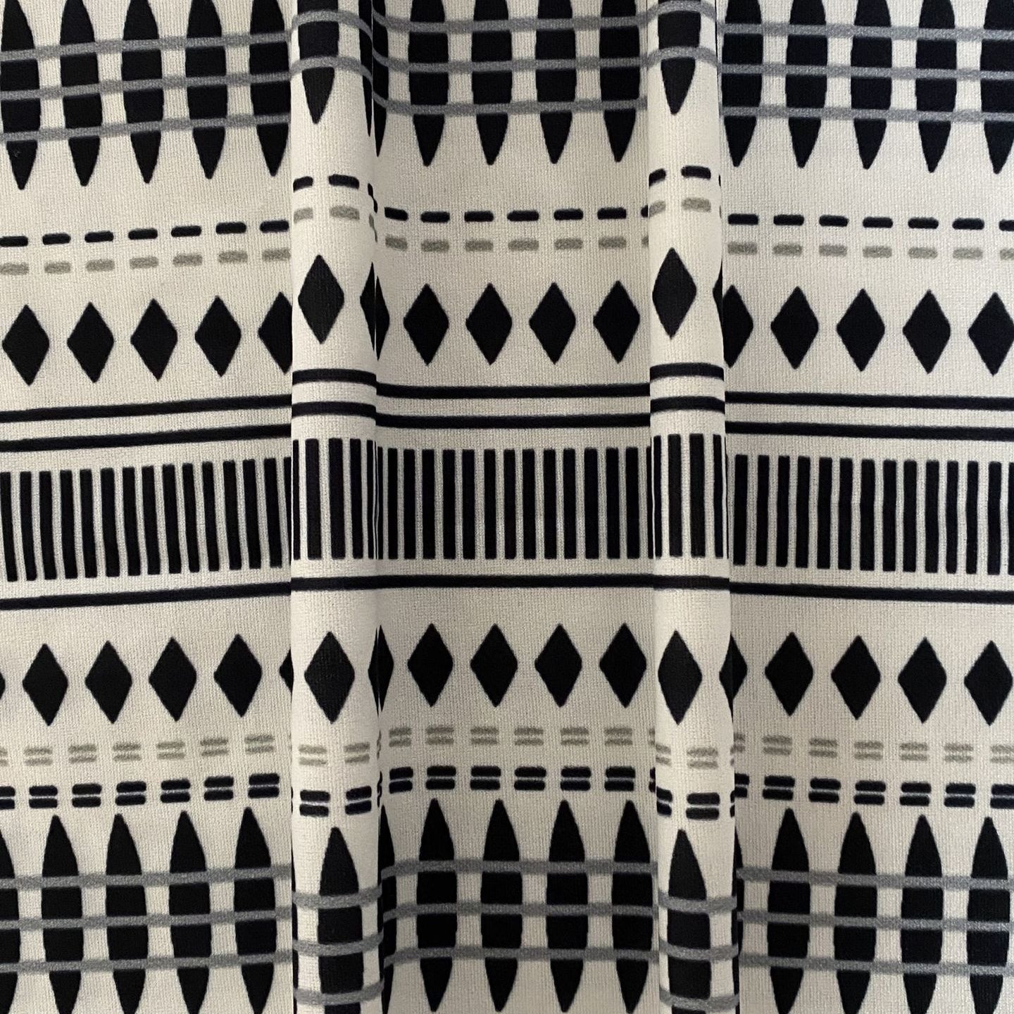 Black and white patterned fabric for Casual Loose Unique Straight Cylinder Dress, luxurious fashion