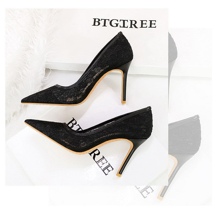 Skinny Night Club Mesh Stiletto High Heel Shoes