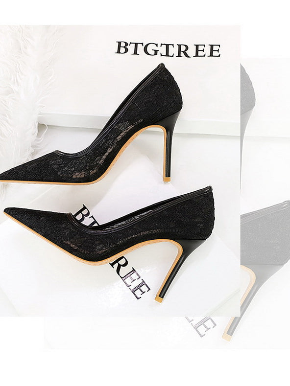 Skinny Night Club Mesh Stiletto High Heel Shoes