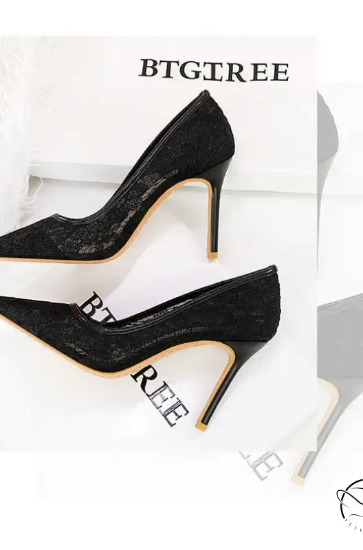 Skinny Night Club Mesh Stiletto High Heel Shoes
