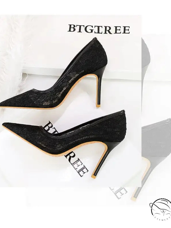 Skinny Night Club Mesh Stiletto High Heel Shoes