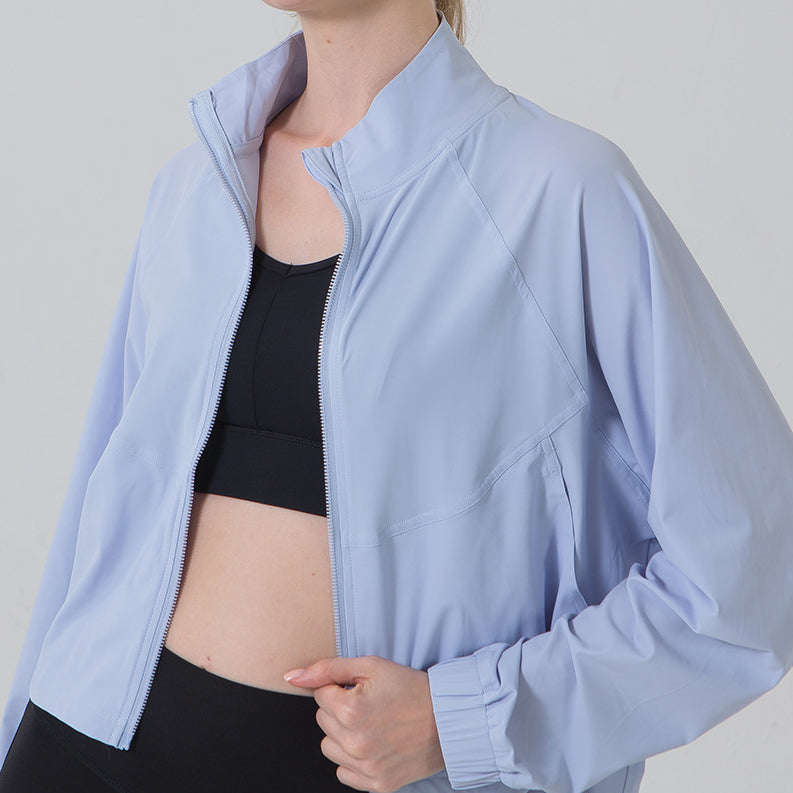 Autumn Winter Zip Up Shirt Women Girllulu Sports Top Stand Collar Loose Breathable Fitness Clothes Coat