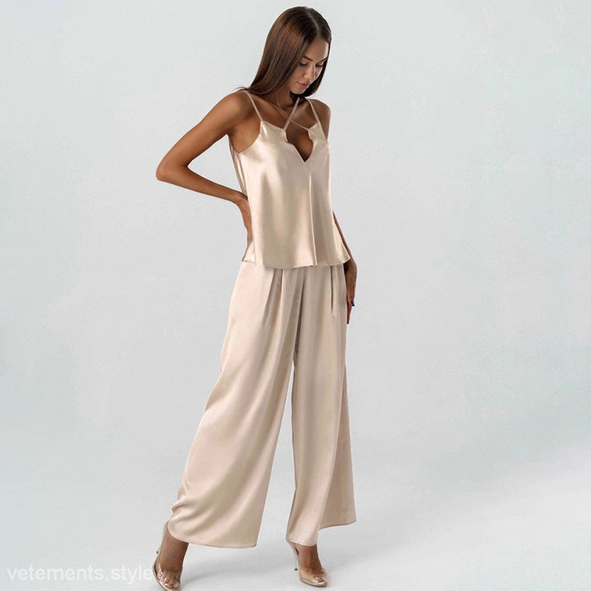 Silk sexy cool pajamas satin pajama set for cool, comfortable sleepwear experience