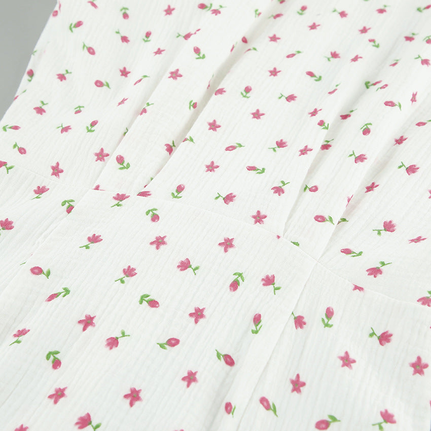 Crepe All Cotton Puff Sleeve off the Shoulder Fashionable with Side Slit Slim Fit Dress