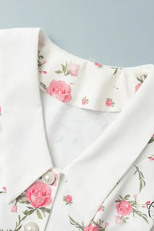 French v Neck Puff Sleeve Short Ruffled Dress