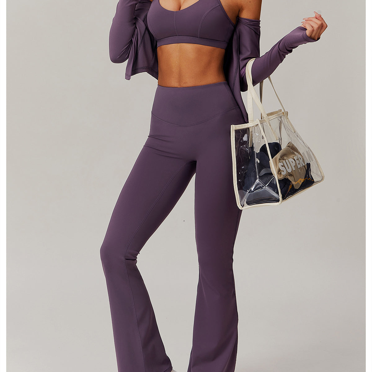 Purple athletic wear set from Langry, ideal ملابس for casual sports and activewear fashion