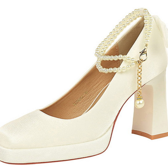 Square Toe Chunky Heel Waterproof High