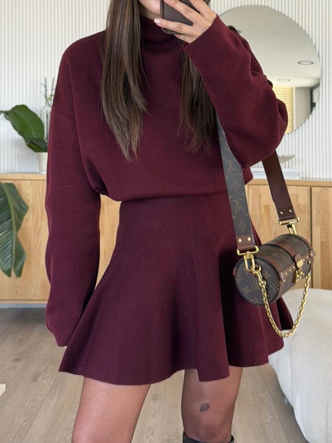Casual Vacation Sweater Long Sleeve Dress