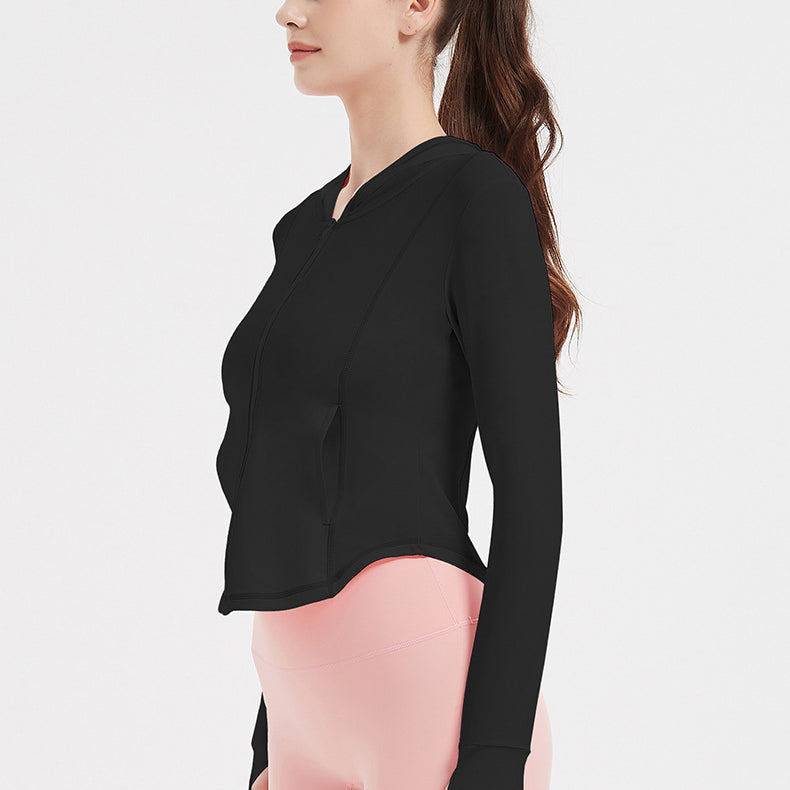 Sports Jacket Women High Elastic Hooded Quick Drying Top Violently Sweat Running Training Yoga Clothes Coat