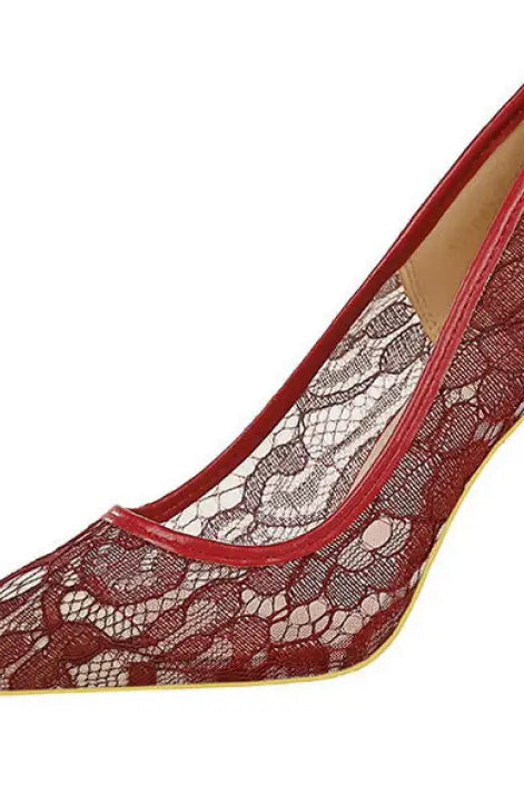 Skinny Night Club Mesh Stiletto High Heel Shoes
