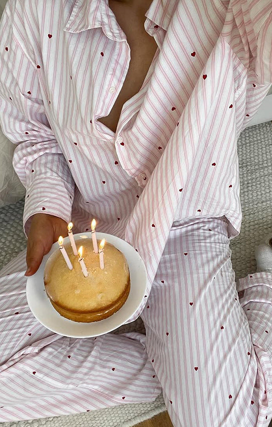 Pink polka dot pajama set by Langry fashion, casual home wear with belt and pocket